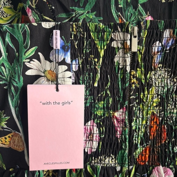 NWT Avec Les Filles Floral Botanical Butterfly Print Corset Fit & Flare Dress 6 - Picture 8 of 13